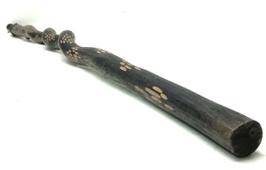 Vintage Hand Varved African Walking Stick wSnake