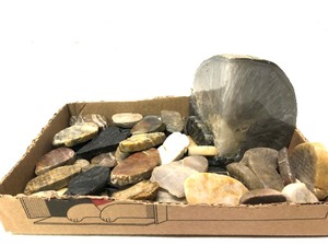 Large Group of Polished Sliced Agates &amp Other Stones