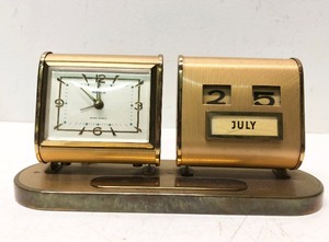 Vintage Art Deco German Desk Clock &amp Calendar