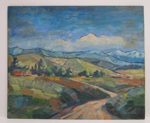 Excellent 1940s Oil on Masonite Plein Air Landscape by Paul K. Smith (1893-1977)
