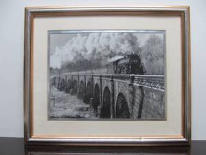 Vintage Railroad Photo Print Signed James P. Gallagher
