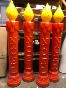 Lot of 4 Christmas Blow Mold Candles