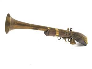 BEL England Flintlock Pistol With Brass Ornate Handle Butt Replica - Non-Firing 27