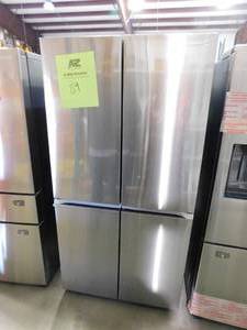 lot 89 image: NEW - Samsung 22.9 cu. ft. 4-Door Flex French Door Smart Refrigerator in Fingerprint Resistant Stainless Steel, Counter Depth