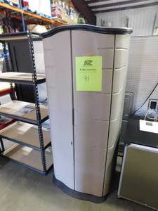 lot 91 image: Rubbermaid 2 ft. x 2 ft. Vertical Storage Shed