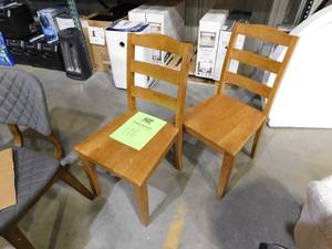 lot 118 image: StyleWell Patina Oak Finish Dining Chair with Ladder Back (Set of 2) (17.72 in. W x 36.77 in. H)