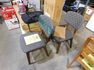 lot 119 image: PAIR OF Shayna in Gray with Fabric Back Side Chair
