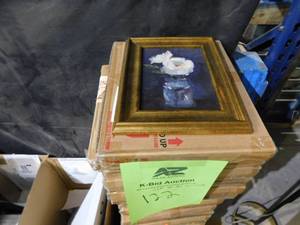 lot 122 image: (30) 11 x 14 Floral Arrangement Framed Wall Canvas GoldNavy - Threshold designed with Studio McGee