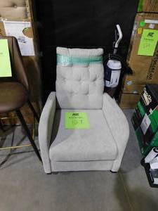 lot 127 image: Tan Velvet Fabric Padded Seat Rocking Chair with High Back