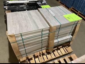 lot 54 image: (57) Corso Italia Foresta Gray 24 in. x 24 in. x 0.75 in. Wood Look Porcelain Paver