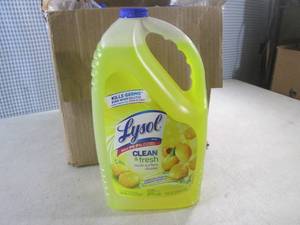 lot 3 image: (A-1) 3 - 1.125 Gallon Lysol Clean & Fresh Multi-Surface Cleaner Sparkling Lemon & Sunflower Essence Scent Plus 1 Half Full
