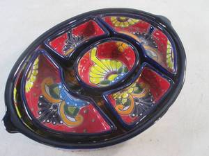 lot 43 image: (CNTR) 6pc Ceramic Serving Set 14 12 x 10 12 Not Seeing Any Chips or Cracks
