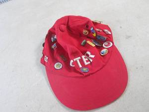 lot 70 image: (EC1) Cap Covered In Assorted HatLapel Pins