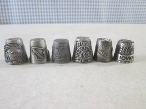 lot 71 image: (CNTR) 6 Assorted Pewter Thimbles