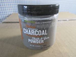 lot 77 image: (CS) Case of 100 Cinnamint InVitamin Natural Activated Charcoal Tooth & Gum Powder