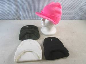 lot 95 image: (CSB) Lot of 4 Winter Knit Visor Hats Assorted Colors - Foam Head Not Included