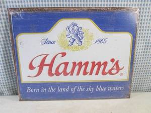 lot 98 image: (EC1) Hamms Beer Tin Sign 16 x 12 12 - New In Wrap