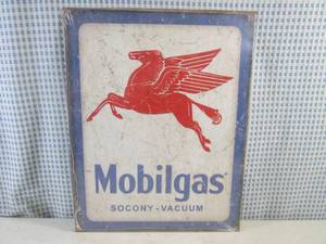 lot 108 image: (EC1) Mobilgas Tin Sign 12 12 x 16 - New in Wrap