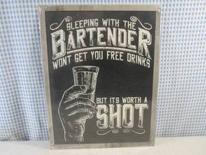 lot 131 image: (FS) Sleepig With The Bartender Tin Sign - New In Wrap - 11 12 x 16