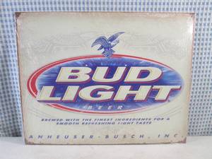 lot 133 image: (FS) Bud Light Beer Tin Sign - New In Wrap - 16 x 11 12
