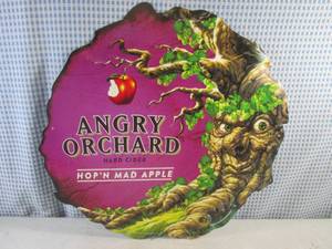 lot 174 image: (FS) Angry Orchard Hard Cider Hopn Mad Apple Tin Bar Sign New 20 x 20