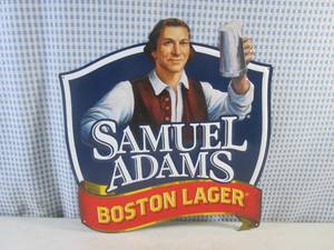 lot 177 image: (FS) Samuel Adams Boston Lager Tin Bar Sign New 14 12 x 15 12
