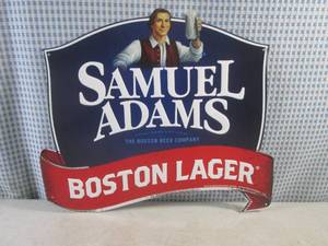 lot 179 image: (FS) Samuel Adams Boston Lager Tin Bar Sign New 16 34 x 14 12