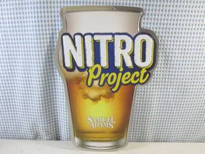 lot 181 image: (FS) Samuel Adams Nitro Project Beer Glass Tin Bar Sign New 11 34 x 17 12