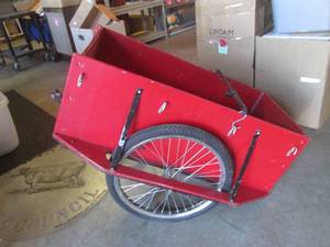 lot 189 image: (EW4) Wood Garden Cart with Removable Ends Or Use As Bicycle Trailer - See Photos