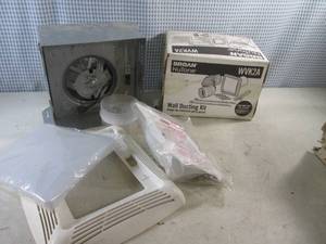 lot 192 image: (CSB) Nutone Ventilation Fan with Light and Broan Nutone Wall Ducting Kit