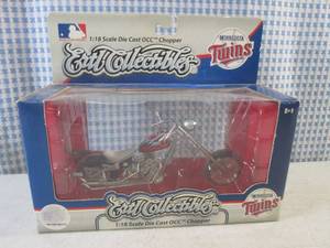 lot 244 image: (BS) Ertl Minnesota Twins 118 Scale Die Cast OCC Chopper in Box