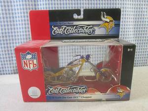 lot 245 image: (BS) Ertl Minnesota Vikings 118 Scale Die Cast OCC Chopper in Box