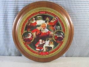 lot 280 image: (D-3) Coca-Cola Holiday Treasures Masterpiece Plate Plate No 0297 of 5000 in Frame