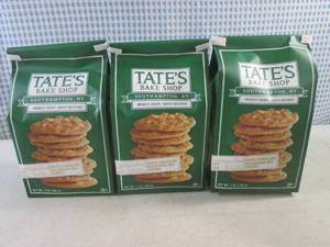 lot 353 image: (B-2) 3 Bags Tates Bake Shop White Chocolate Macadamia Nut Cookies Best by Nov 2023