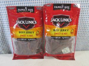 lot 360 image: (B-1) 2 Family Size Jack Links Sweet & Hot Beef Jerky Best by July 2023