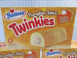 lot 385 image: (C-1) 3 Boxes Hostess Pumpkin Spice Twinkies Best by Nov 2023