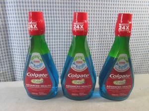 lot 443 image: (BS) 3 Bottles Colgate Total Advanced Health Fresh Mint Mouthwash 27oz Past Date