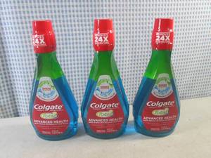 lot 444 image: (BS) 3 Bottles Colgate Total Advanced Health Fresh Mint Mouthwash 27oz Past Date