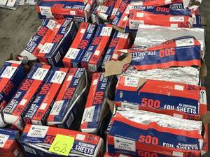 lot 62 image: 34 BOXES OF FOIL SHEETS