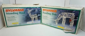 Sylvania Feeding Doe Standing Buck Outdoor Lighted Christmas DeCor...