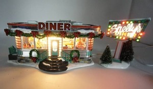 lot 53 image: Department 56 The Original Snow Village Collection Shellys Diner 1999...
