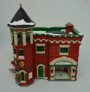 lot 72 image: Department 56 The Original Snow Village Collection Fire Station #3 #56.4842 Year 1998