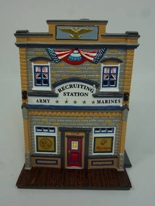 lot 76 image: Department 56 The Original Snow Village Collection  Armed Forces Recruiting Station #56.55081 Year 2001