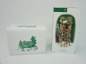 lot 90 image: Department 56 The Original Snow Village Collection Accessories Mill Creek Park Bench #56.52654, Lookout Tower #56.52829...