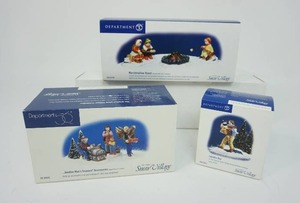 lot 94 image: Department 56 The Original Snow Village Collection Accessories Another Mans Treasures #56.54976, Laundry Day #56.55017, Marshmallow Roast #56.54780...