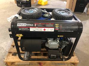 DUROMAX 1300010500-Watt Dual Fuel Electric Start GasolinePropane Portable Home Power Back Up Generator with CO Alert Sensor  Customer Returns See Pictures