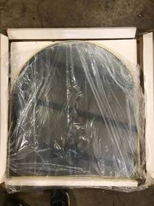 XRAMFY 32 in. W x 34 in. H Arched Gold Modern Aluminum Alloy Framed Wall Mirror  Customer Returns See Pictures