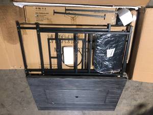 Pizzello Caldo- 43 Propane Fire Pit Table Rectangular Stone Firepit Table Missing  Box 1   Customer Returns See Pictures