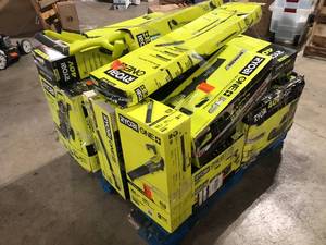 Pallet of Assorted Ryobi Lawn Care Items Various Models and Conditions    Customer Returns See Pictures