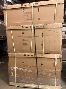 Husky 80 in. W x 24 in. D Heavy Duty 10-Drawers Garage Workcenter and Side Locker Tool Chest Combo in Matte Blue   Customer Returns See Pictures